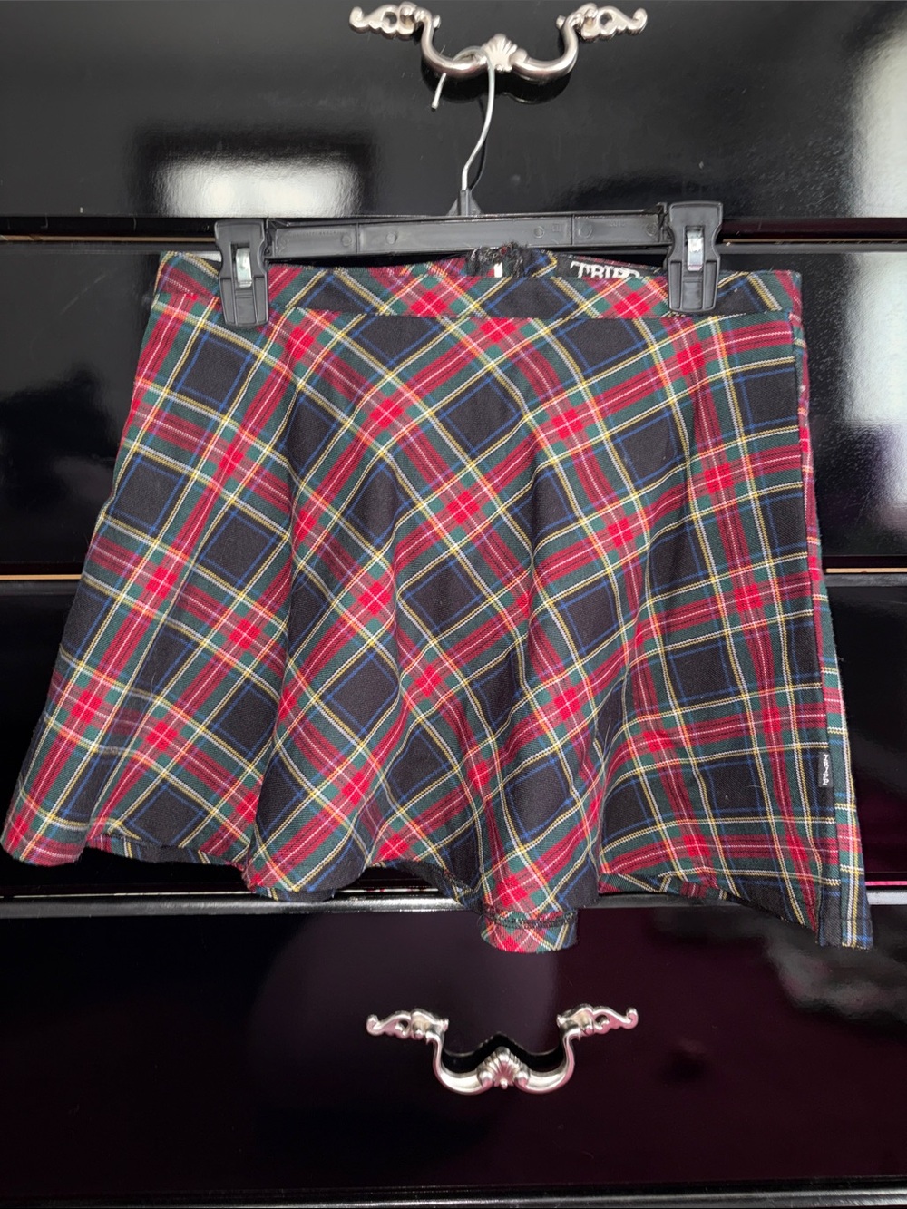 Tripp NYC Red & Black Plaid Mini Skort